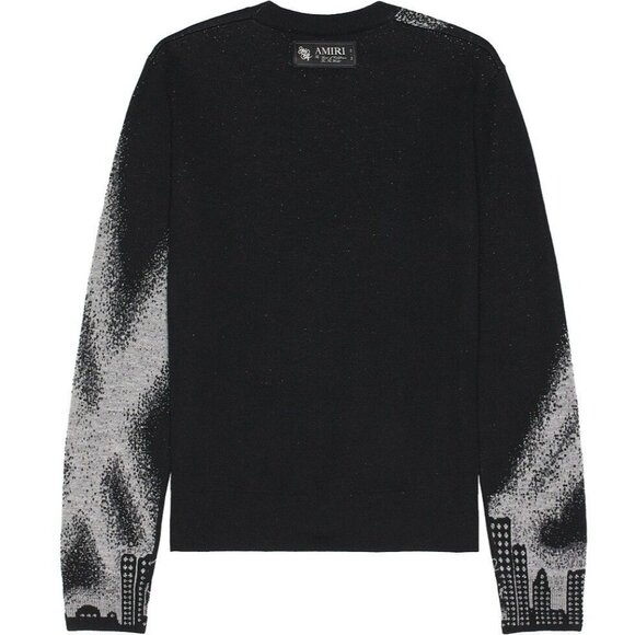 Amiri Spotlight Crewneck in Black Medium New Mens Wool Knit Sweater - Picture 3 of 15